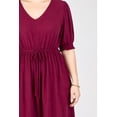 thumbnail image 5 of Vestido de lino con cinto ajustable Roman Fashion /Tallas Extras, 41922 (Vino) vino 36, 5 of 5