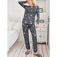 thumbnail image 6 of KISSGAL Jogger Pajama Set Long Sleeve Sleepwear Soft Pj Set Comfy Lounge Set Nightwear with Pockets, 6 of 6