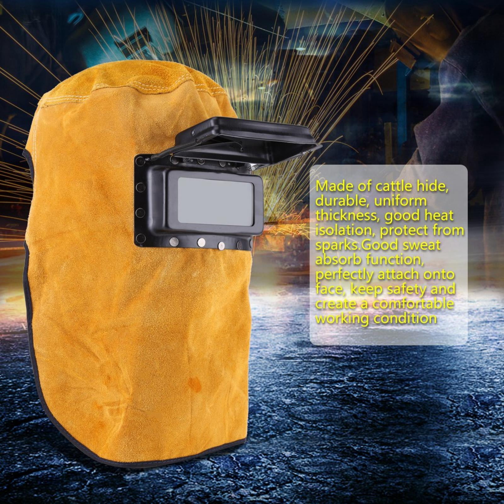 Ccdes   Heat Resistant Breathable Welding Helmet  with Lens, Breathable Welding Helmet, Leather Welding Protect