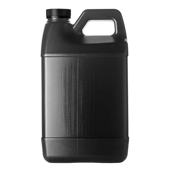 Plastic 1 Gallon Jug, F-Style, 38/400, Black, HDPE, Jug w/ HIS Child Proof Cap (128oz)