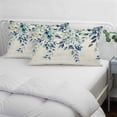 thumbnail image 4 of Blue Teal Eucalyptus Leaves Throw Pillow Cover, Pillowcase Protectors with Zipper, Breathable Decorative Lumbar Pillow Case Cover, Watercolor Vintage Botanical Pillow Shams for Couch Sofa 12x20Inch, 4 of 8