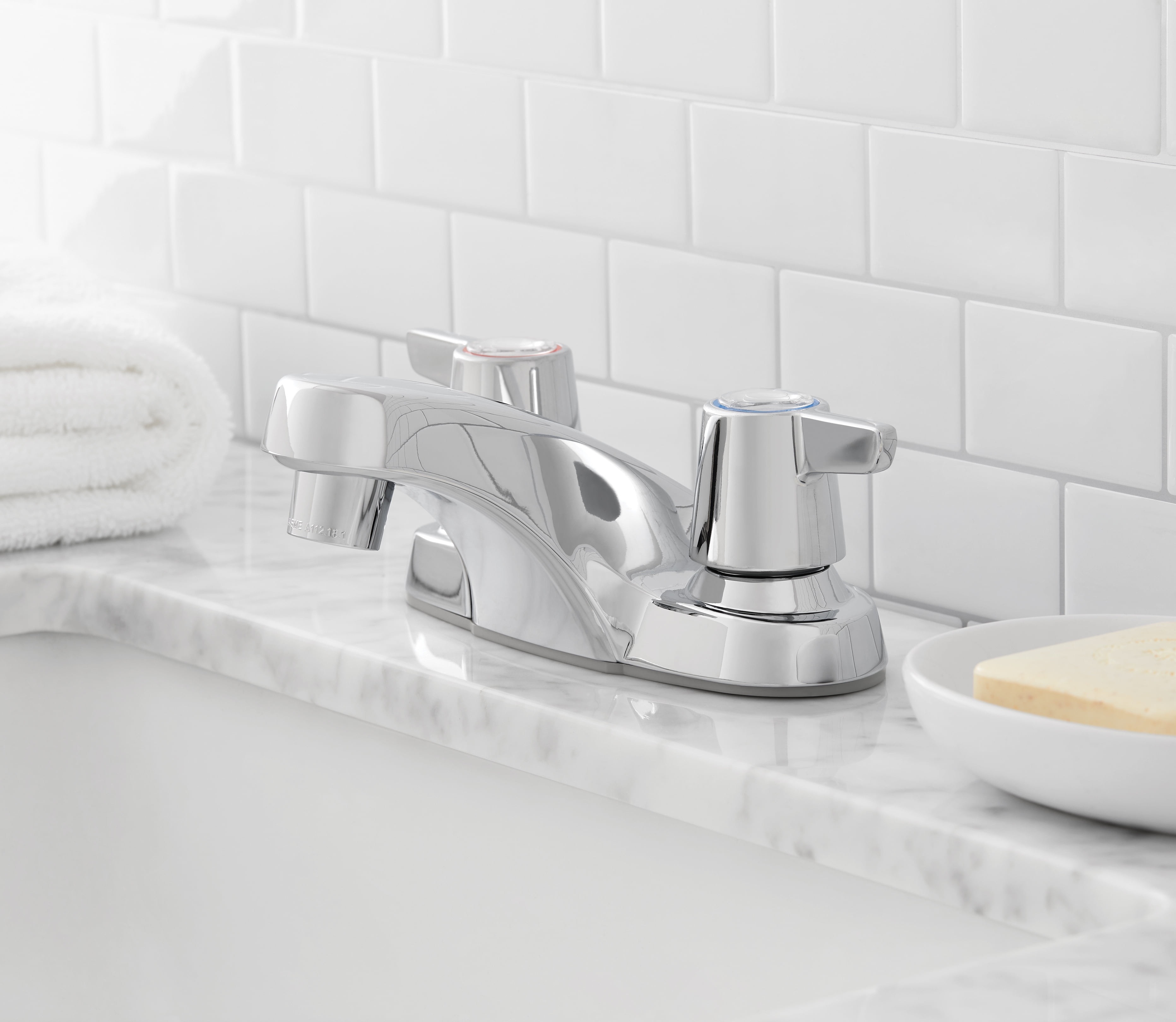 Mainstays Nonmetallic 4" Centerset Bathroom Faucet in Chrome