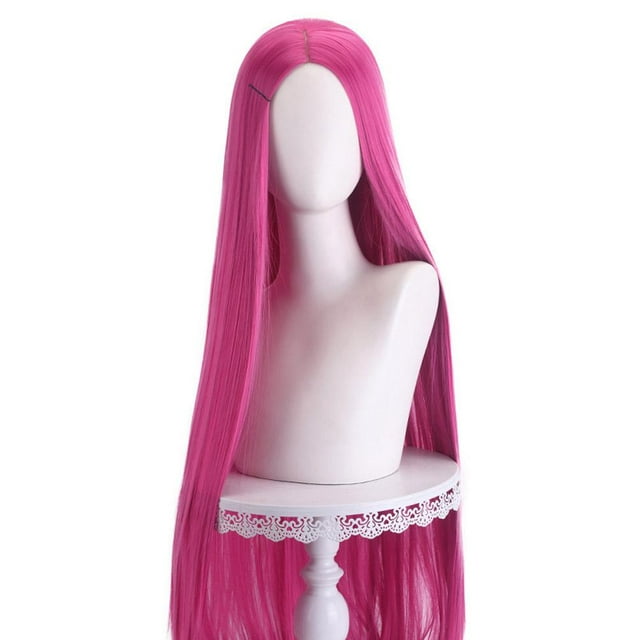 Long Straight Wig, Lightweight and Breathable, 100cm Length, Comfortable to Wear All Day, Middle Part, Synthetic Material