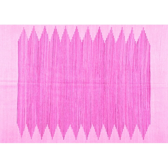 Ahgly Company Indoor Rectangle Solid Pink Modern Area Rugs, 2' x 5'