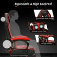 thumbnail image 6 of Gymax Massage Gaming Chair Racing Recliner Computer Desk Chair w/Footrest Red, 6 of 10