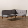 thumbnail image 5 of Allora Modern L-Shape Gray Wood Dining Corner Sofa Bench, Gray (Set of 2), 5 of 6