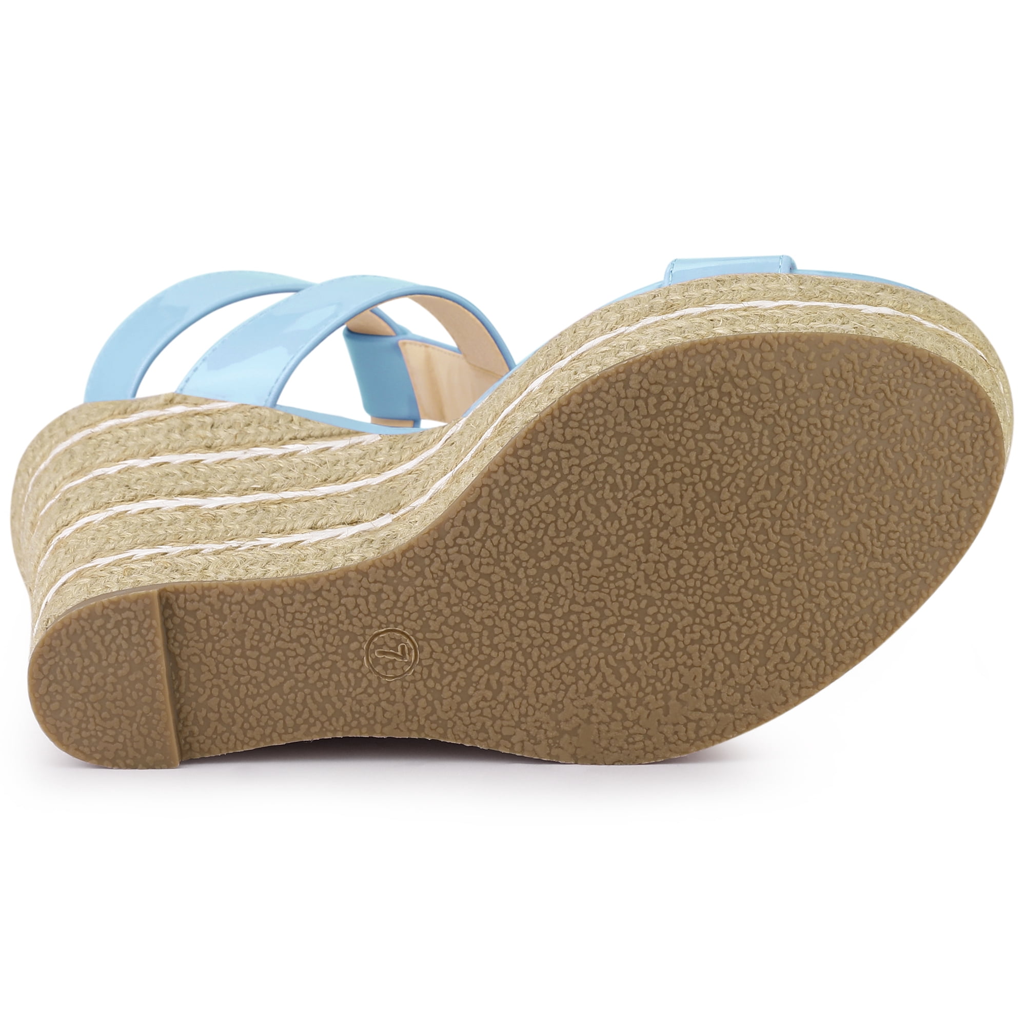 DARING DIVA Women's Strappy Wedge Platform Sandals Sky Blue 10