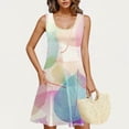 thumbnail image 1 of Ovzne Robes d'Été pour Femmes 2025 Robe Femme Imprimée Col Rond Décontractée Jupe Courte Robe avec Poches Grande Taille Robe Maxi Imprimée Liquidation, 1 of 6