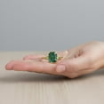 thumbnail image 5 of Octagon Cut Emerald & Pear Cut Peridot handmade ring, Three Stone Engagement Ring, Past Present Future Anniversary Gift, Green Gemstone Ring, May Birthstone Ring., 5 of 5