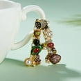 thumbnail image 2 of Letter Shaped Brooch Scarf Clothes Decorative Brooch Breast Pin Pearl Rhinestone Badge Jewelry A, 2 of 8
