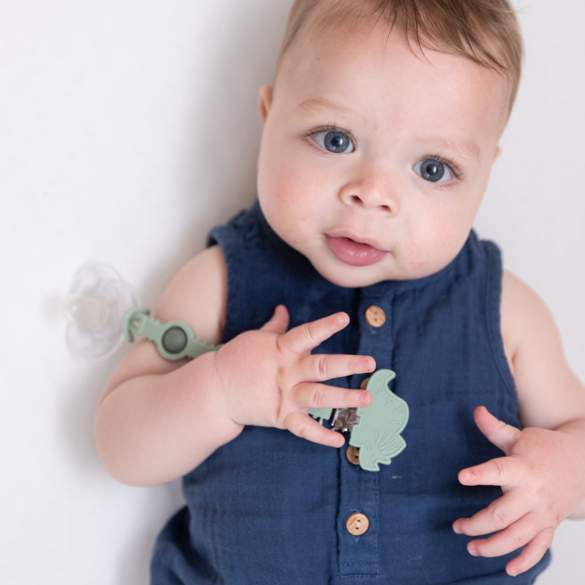 Dino Popper Pacifier Clip