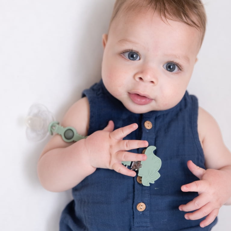 Bella Tunno Dino Popper Pacifier Clip, Green photo 6