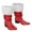 Red, variant on Christmas Santa Claus Boots Men's Wide Calf Santa Combat Boots with White Plush Foot Bells Buckle Strap for Halloween Christmas
