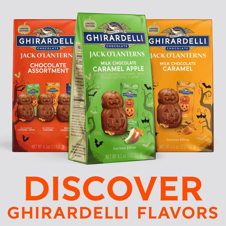 GHIRARDELLI Milk Chocolate Caramel Apple Jack O' Lanterns, 4.1 oz
