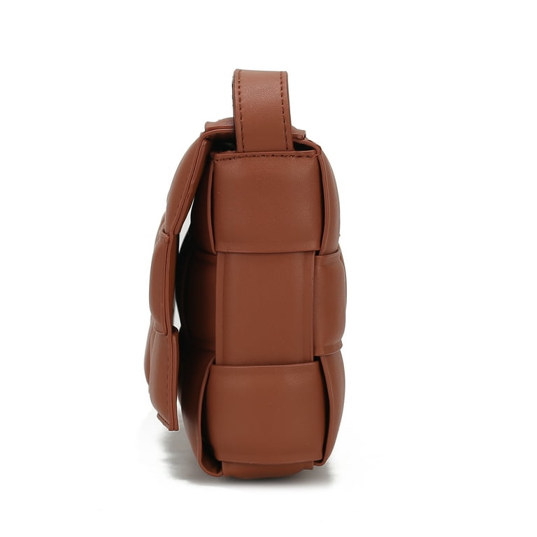 MKF Collection Ginger Vegan Leather Women's Shoulder Bag, Fancy Crossbody Purse Handbag by Mia K - Brown MKF Collection Ginger Vegan Leather Women's Shoulder Bag, Fancy Crossbody Purse Handbag by Mia K - Brown