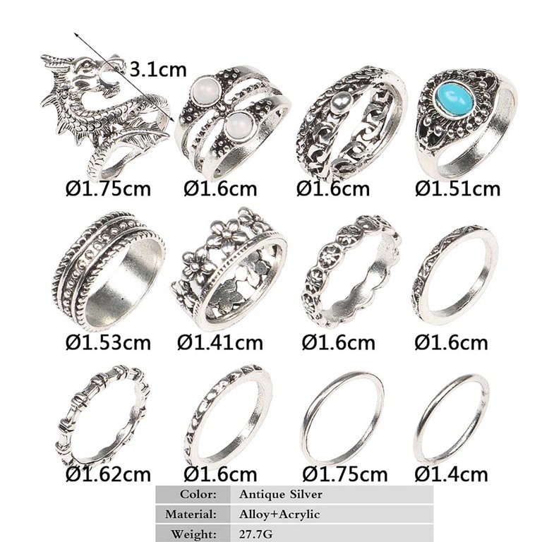 Clearance!!Women'S Vintage 2-In-1 Silver Engagement Rings,Beautytop  Creative Zirconia Diamond Rings For Women Shiny Jewelry Lovers Ring,Women  Gift Sets Sale : : Fashion