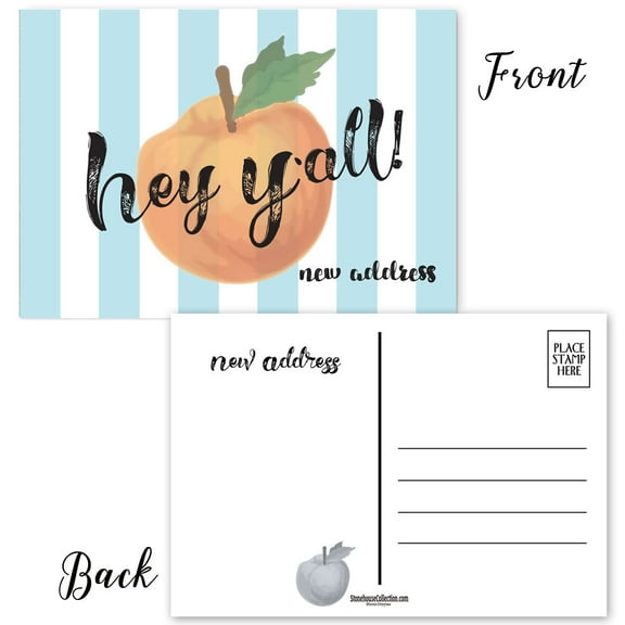 Hey Y'all Fun Moving Announcement Postcards - 40 Moving Postcards - 4 x 6 inches