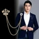 thumbnail image 4 of 2x Rhienstone para Hombre con Cadena en Capas, Borla, Broche de Solapa, Broche, Ramillete, 4 of 9