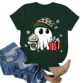 thumbnail image 6 of Towmus Womens Funny Short Sleeve Crew Neck Halloween Fall T-Shirts Christmas Graphic Tee Tops, 6 of 6