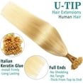 thumbnail image 2 of Aorsher U Tip Hair Extensions, Human Hair Pre Bonded Keratin Fusion Nail, U Tip Real Remy Human Hair Extension for Women, 100 Strands 100G/Pack, 24Inch, 2 of 7