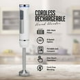 thumbnail image 2 of OVENTE Electric Cordless Immersion Hand Blender 8-Mixing Speed, Stainless Steel Blades, White HR781W, 2 of 9