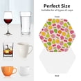 thumbnail image 5 of Leather Coasters with Heat-resistant for Drinks, Cute Avocado Orange -标题2 Hexagon, 5 of 5