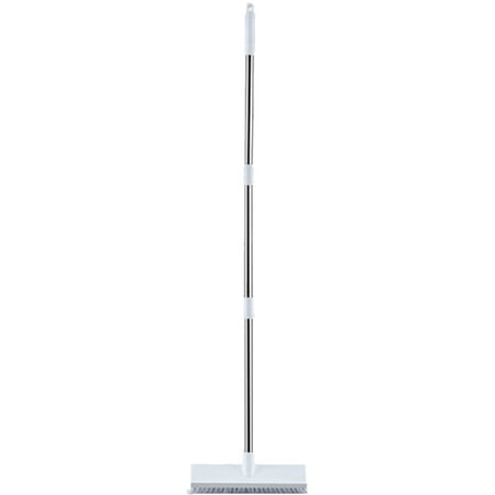 

Willkey Floor Scrub Brush with 3-Pole Adjustable Long Handle 2 In 1 Multifunctional Scrape and Brush Stiff Bristles Brush Push Broom Cleaning Tool for Shower Bathroom Kitchen