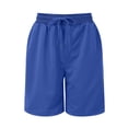 thumbnail image 7 of Resicozy Womens Athletic Sweat Shorts Soft Drawstring High Waisted Active Short Comfy Casual Plain Lounge Shorts with Pockets Blue XL, 7 of 7