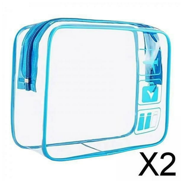 2x Bolsa de Maquillaje Transparente Organizador de Maquillaje con Cremalleras Bolsa de Cosméticos Portátil Y Liviana Bolsa de Viaje para Artículos de 2 piezas