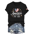 thumbnail image 5 of Jacket Women,Womens American 250 Years Celebration Tee, Short Sleeve Round Neck Casual Top, Soft Skin-Friendly Fabric, Family Reunion Picnic, United States Anniversary Day Gift Idea, 5 of 9
