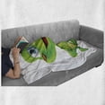 thumbnail image 6 of Animal Soft Flannel Fleece Throw Blanket, Frog Prince Cartoon Character with Golden Yellow Crown Lipstick Mark on Lips Love, Cozy Plush for Indoor and Outdoor Use, 70" x 90", Multicolor, by Ambesonne, 6 of 6