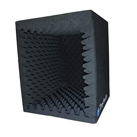 TroyStudio Portable Sound Recording Vocal Booth Box - |Reflection Filter & Microphone Isolation Shied| - |Large, Foldable, Stand Mountable, Super Dense Sound Absorbing Foam|(Black)