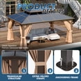 thumbnail image 5 of Sunmthink 12' x 16'Hardtop Gazebo,Polycarbonate Double Roof,Aluminum Frame with Curtains and Netting for Patio,Garden,Brown, 5 of 8