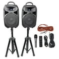 thumbnail image 5 of Rockville Dual 8" Karaoke Machine Speaker System w/Mic Stand w/Tablet Mount+Bag, 5 of 15
