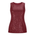 thumbnail image 6 of Posijego Womens Sequin Tank Tops Glitter Night out Party Top Sleeveless Dressy Blouses Womens Clubwear Tank Shirts, 6 of 9