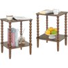 Side Table Small End Table with Storage Shelf 2-Tier Small Coffee Tables Living Room for Bedroom Narrow Spaces (Rustic Brown)