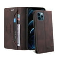 thumbnail image 5 of Dteck Wallet Case For iPhone 12 Pro Max,Shockproof Card Holder Flip Leather Kickstand Phone Protector Case Cover,For iPhone 12 Pro Max 6.7 inch,Brown, 5 of 8