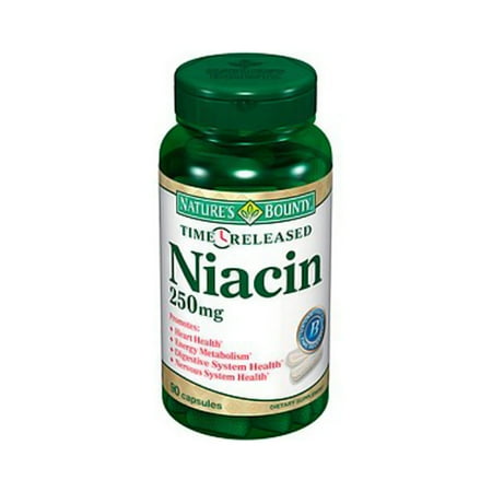 Natures Bounty Time Release Niacin 250 Mg Capsules - 90 Ea, 3 Pack