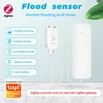 thumbnail image 2 of Sensor inteligente ZigBee Detector de fugas de agua Sensor de agua inteligente Control de aplicación Datos históricos Monitoreo de inundaciones Sistema de alarma de nivel de agua para baño Cocina Alma Irfora Sensor inteligente, 2 of 7