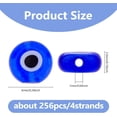 thumbnail image 2 of 256 cuentas de 6 mm hechas a mano, cuentas de Murano azules, cuentas de ojo turco redondas planas, cuentas espaciadoras de Murano, 2 of 7