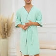 thumbnail image 5 of Dovford Mens Robe, Cotton Terry Cloth Bathrobe, Soft Bath Robe for Men, 5 of 7