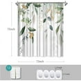 thumbnail image 6 of Green Eucalyptus Leaves Shower Curtain Gold Botanical Bathroom Curtain Sage Green Plant White Fabric Bathtub Decor, 6 of 6