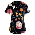 thumbnail image 3 of Fabrcox S-5XL Easter Scrub Tops Women Plus Size Cute Rabbit Graphic Holiday Women Scrub Tops Cotton V Neck Short Sleeve Nursing Uniforms with Pockets, 3 of 3