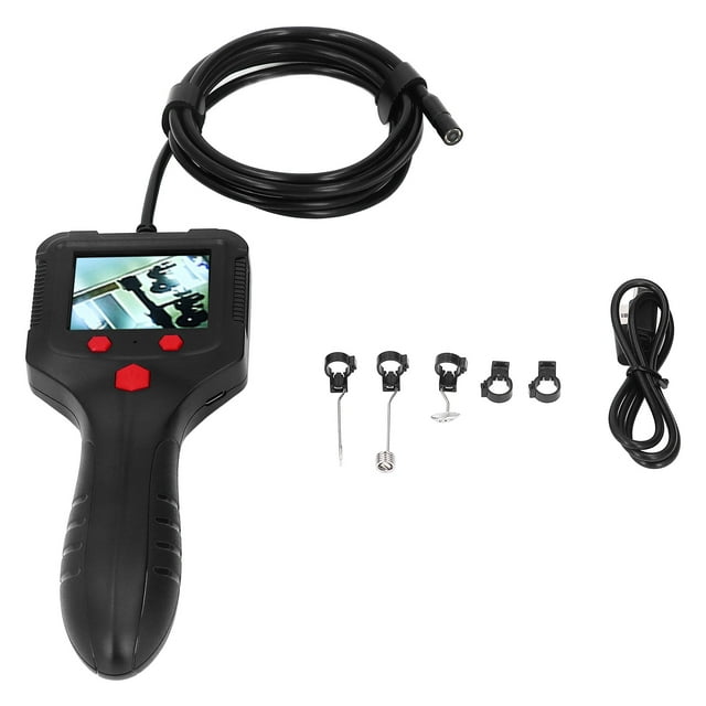 Endoscopio de mano con pantalla LCD IPS HD de 2,4 pulgadas, lente impermeable, cable flexible, cámara de inspección de tuberías portátil con luz de 5 V