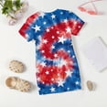 thumbnail image 6 of Grblisyd 4th of July Dresses for Girls Red White and Blue USA Patriotic Dress American Flag Crew Neck Short Sleeve A Line Dress Size 7, 6 of 6