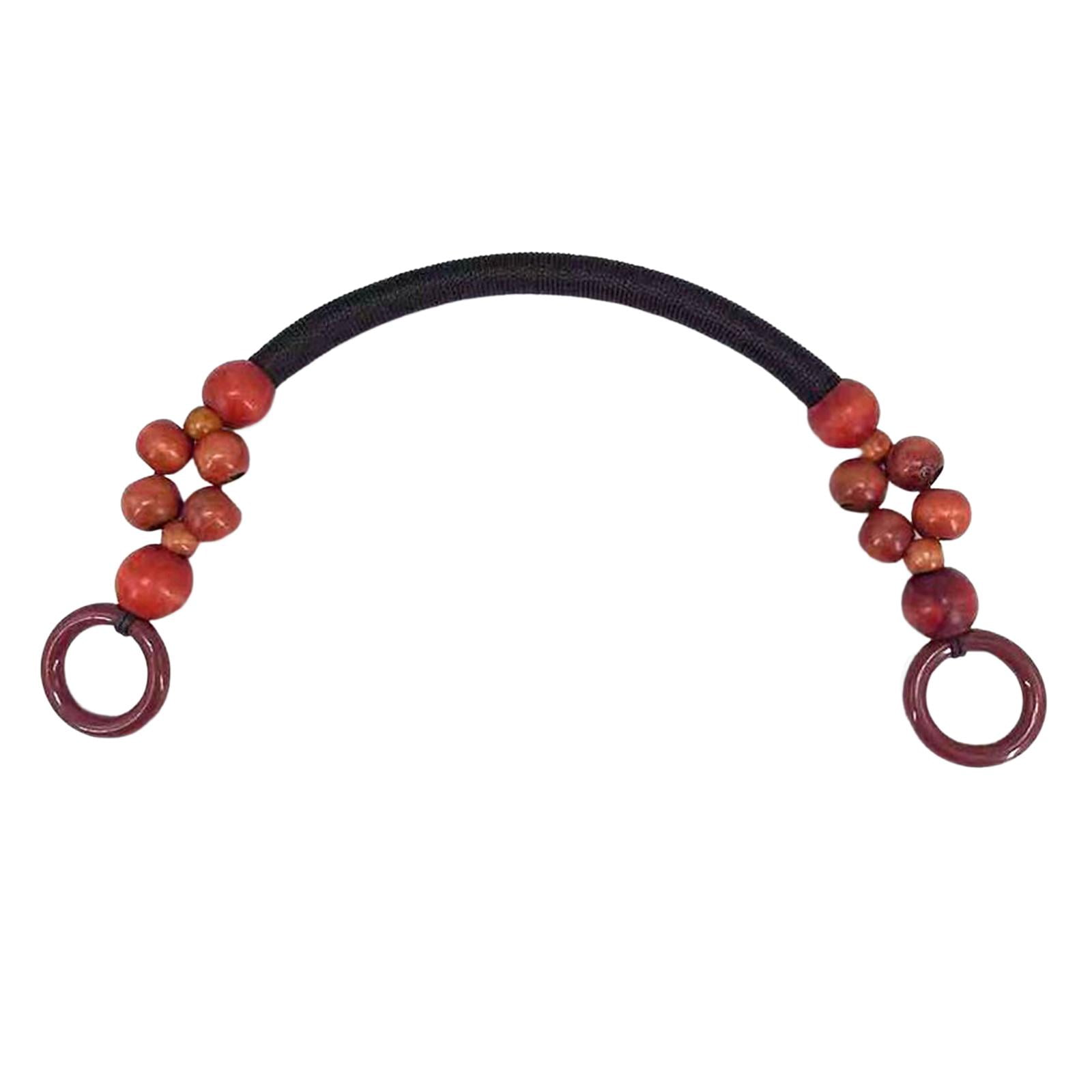Runquan Wood Beaded Bag Bag Handle 48cm Strap Purse Strap Handmade Woven Replacement Red Brown Walmart