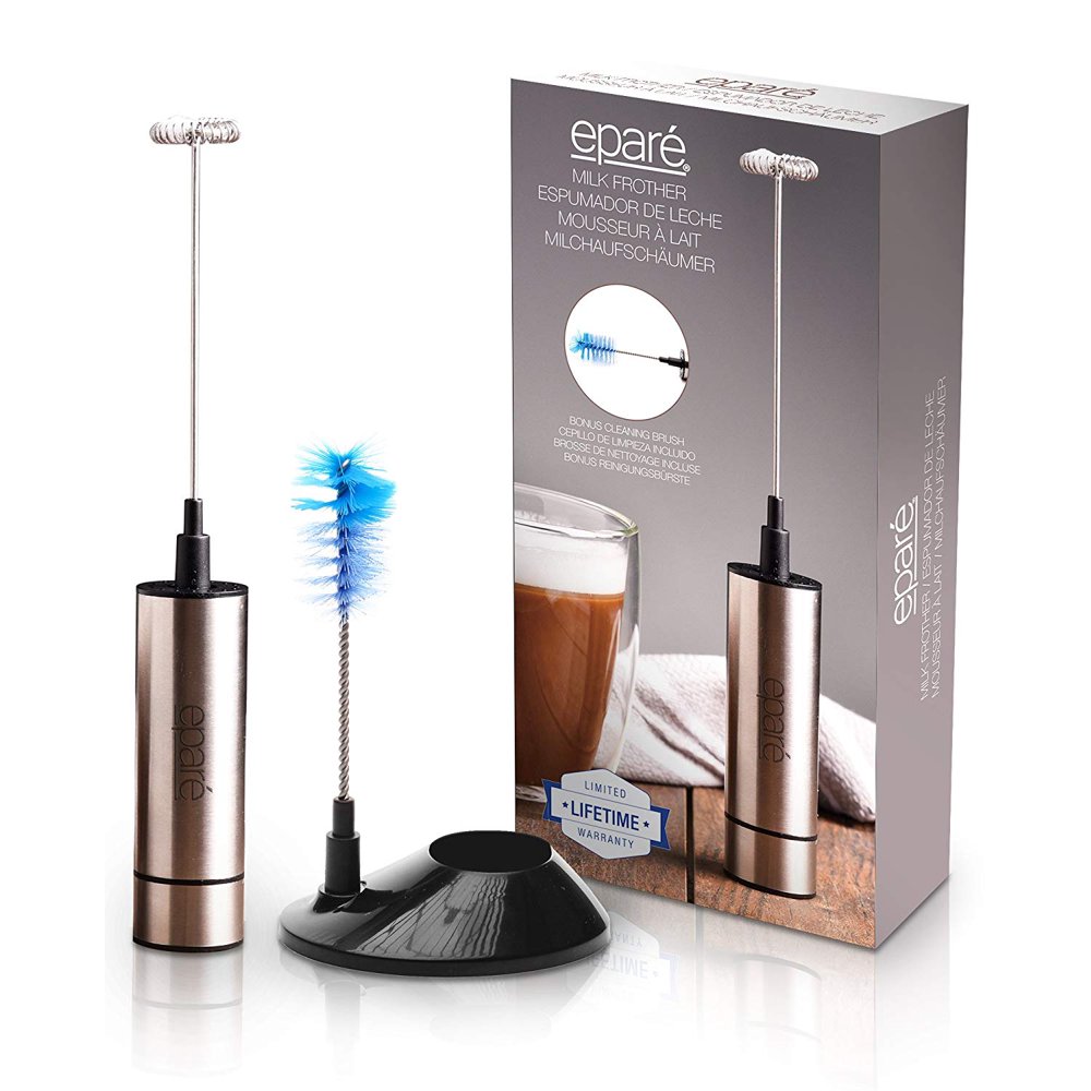 Epare Milk Frother - Best Handheld Electric Wand Frothers - Battery