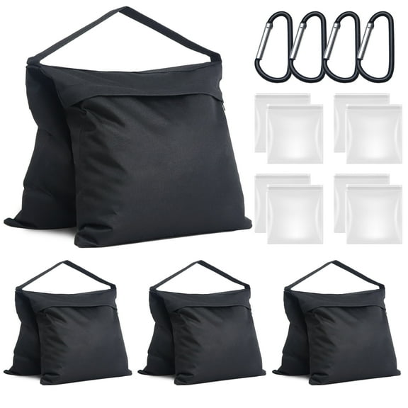 VentuLodge 4-Pack Sandbags for Stability in Photography, Tripod, Outdoor Canopy, Umbrella Base - Black