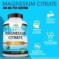 thumbnail image 2 of Magnesium Citrate 400 mg - 120 tablets Elemental Magnesium Supports Function of muscles, bones, heart Non-GMO per serving, 2 of 5