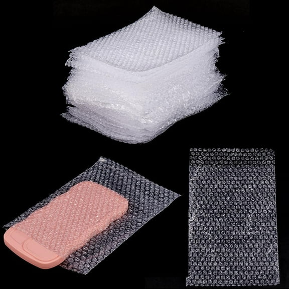 100Pcs 5.5x7.9 Inch Out Bags Bulk Clear Pouch Wraps Protective Shockproof Packaging Cushioning Bags for Shipping Storage Moving Packing to Protect Fragile Items